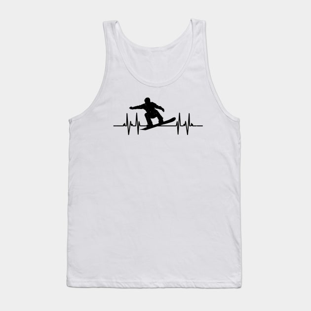 Heartbeat Snowboarding Lover Tank Top by Wakzs3Arts